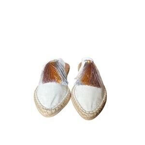 Silvia Cobos Sunrise Espadrille Platform Mules Tassel Pointed Toe Flats 7.5
